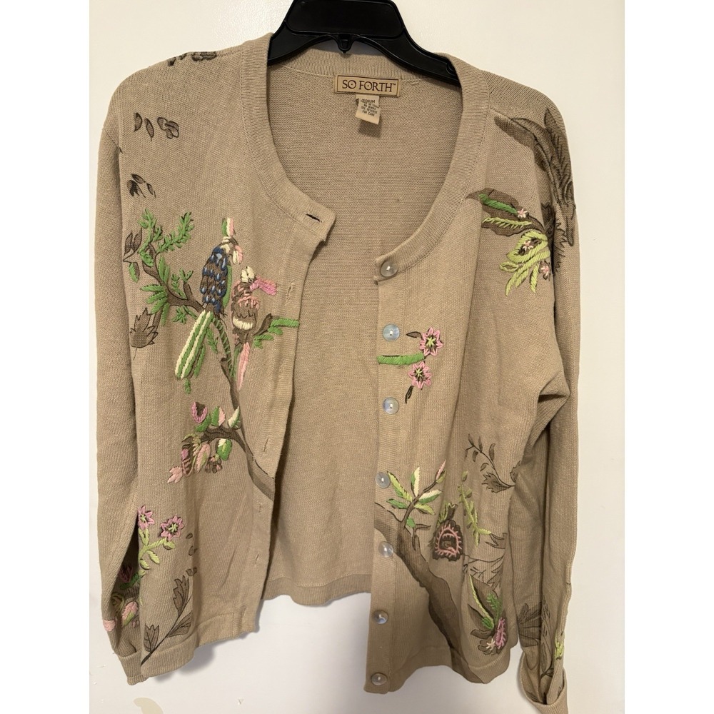 Vintage Women's Bird Cardigan Sweater Size Med